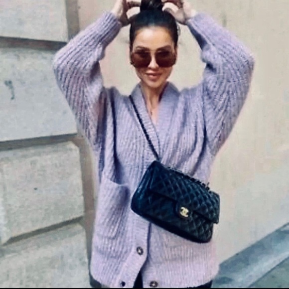 NWT ZARA Patch Pocket Knit Jacket Blogger Fav. Essential - Picture 2 of 13